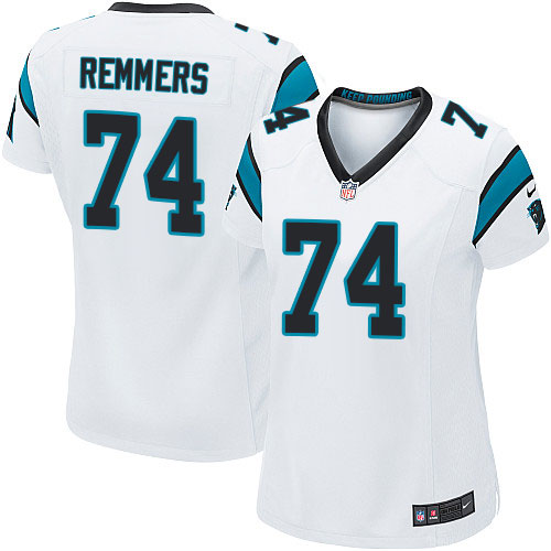 Women's Game Mike Remmers Nike Jersey White Road - #74 NFL Carolina Panthers